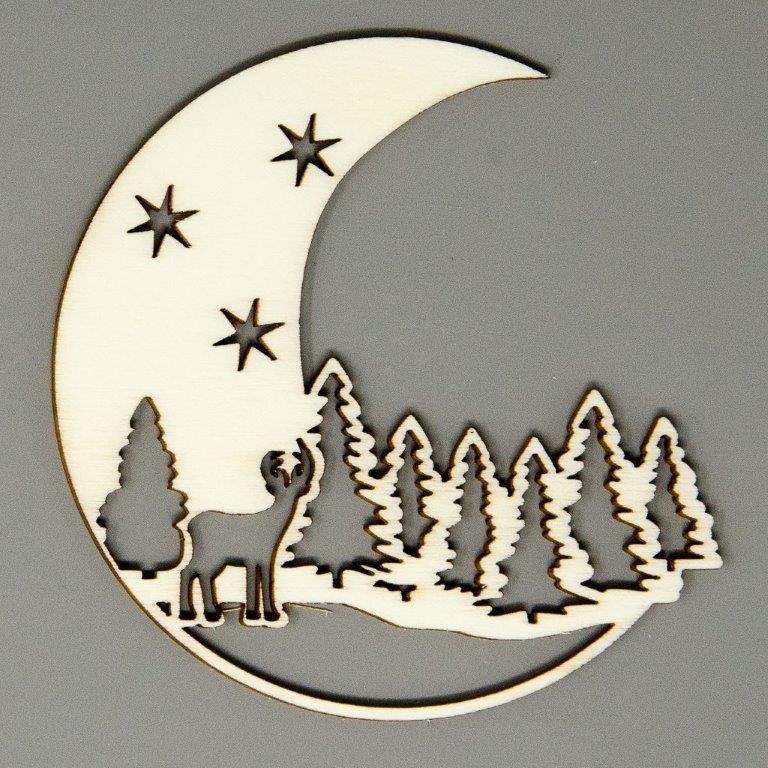 Mond mit Waldlandschaft