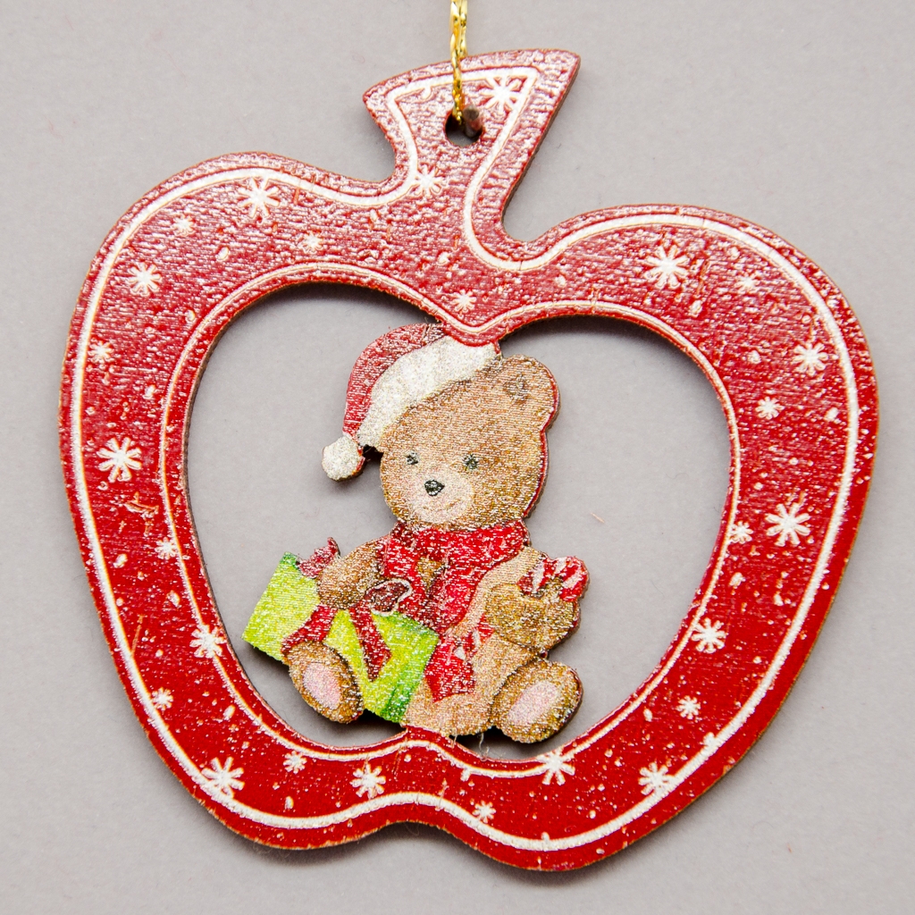 Teddy mit Päckchen in Apfel